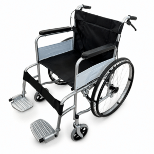 Manual Soft Seat Wheelchair with Metal Footrest