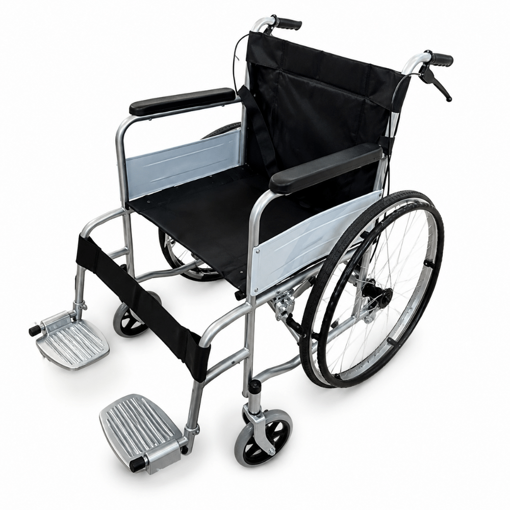 Soft Seat Wheelchair with Metal Footrest